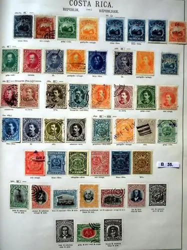schöne hochwertige Briefmarkensammlung Costa Rica 1862 bis 1923