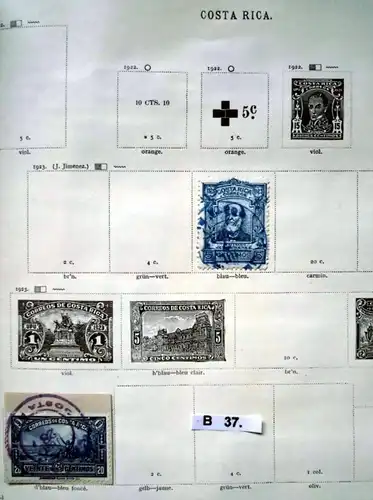 schöne hochwertige Briefmarkensammlung Costa Rica 1862 bis 1923
