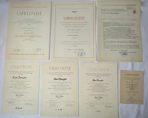 umfangreiches DDR Urkundenkonvolut Lokführer ab 1954, Aufbaunadel (127269)