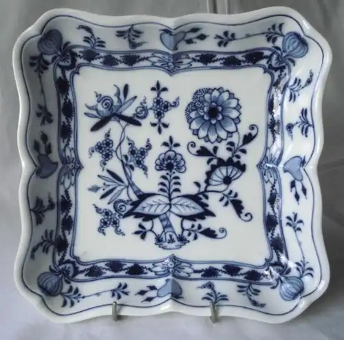 Meissen porcelaine motifs d'oignon belle, bol carré Ponçage (113984)