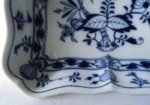 Meissen porcelaine motifs d'oignon belle, bol carré Ponçage (113984)