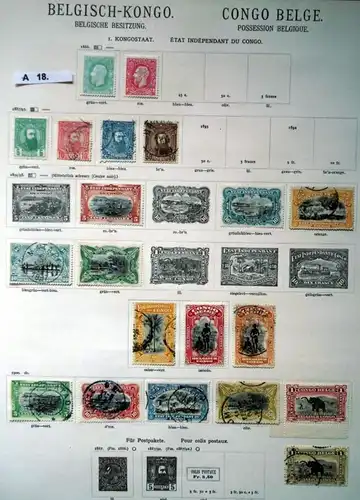 schöne hochwertige Briefmarkensammlung Belgisch Kongo 1866 bis 1926