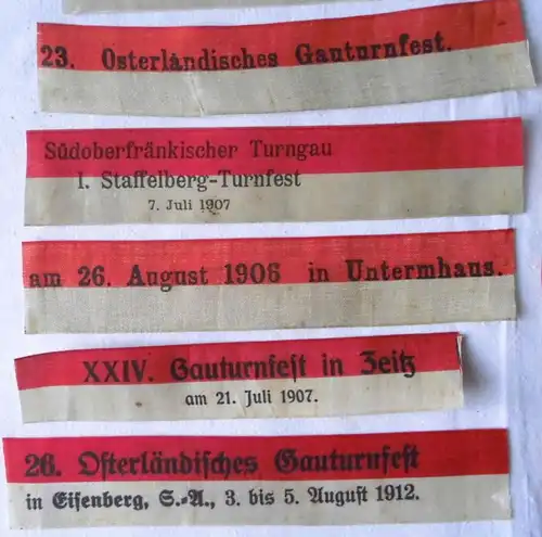 26 alte Vivat Bänder von Deutschen Turn- und Sportfesten 1899 bis 1933 (106340)