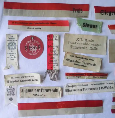 26 alte Vivat Bänder von Deutschen Turn- und Sportfesten 1899 bis 1933 (106340)