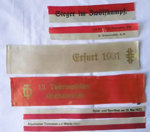 26 alte Vivat Bänder von Deutschen Turn- und Sportfesten 1899 bis 1933 (106340)