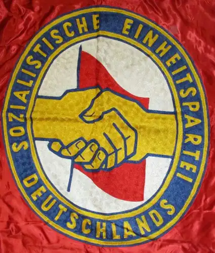 seltene DDR Fahne Schulparteiorganisation Otto Engert Oberschule Posa (133486)