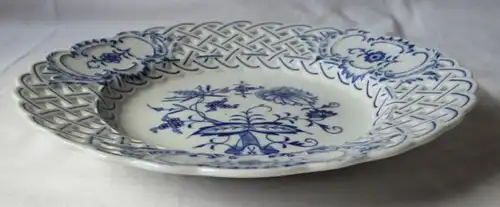 Meissen Porzellan Zwiebelmuster schöner Durchbruchteller Ø 21 cm (106204)