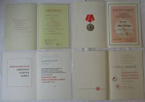 DDR Urkundennachlass 24 Urkunden DRK, NVA, Kampfgruppen, BUNA Werke (101841)