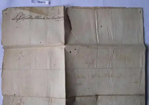 merveilleux vieux artisan lettre de la ville de Mannheim 1778 avec la marque (102470)