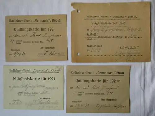 Remise de documents Bund Cycliste allemand Germania Döbeln 1920 - 1933 (141015)
