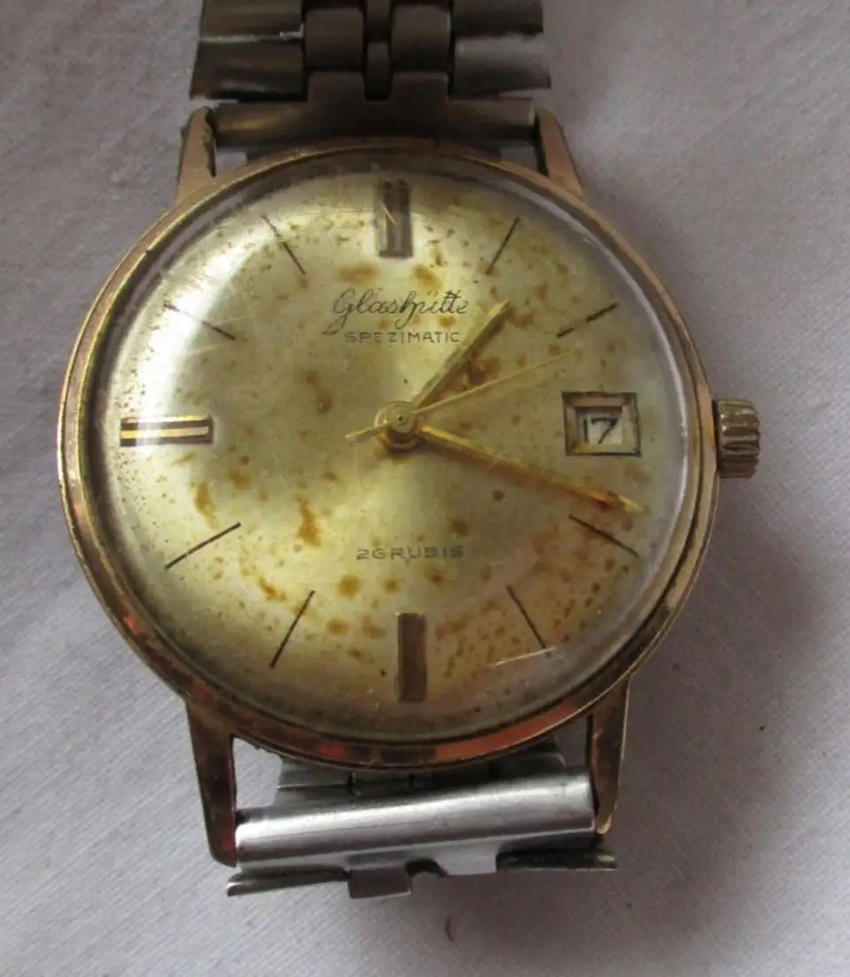 GUB Glashütte Armbanduhr Spezimatic Kaliber 75 HAU Datumsanzeige (153819) 2