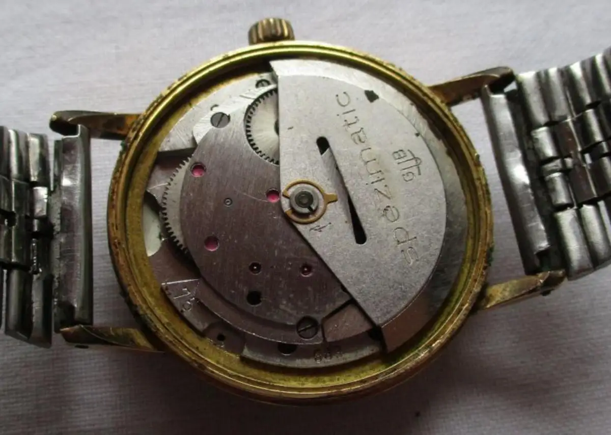 GUB Glashütte Armbanduhr Spezimatic Kaliber 75 HAU Datumsanzeige (153819) 4