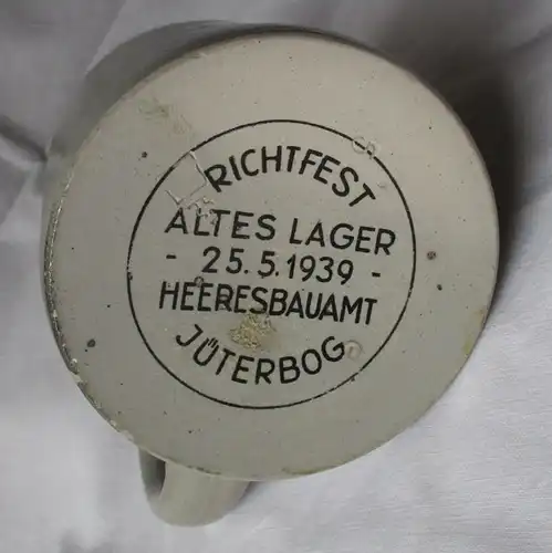 Steinzeug Bierkrug Richtfest Altes Lager Heeresbauamt Jüterbog 1939 (134771)