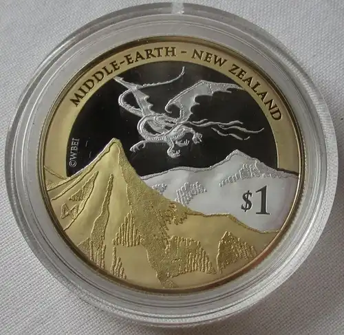 1 Dollar Silber Münze Neuseeland 2013 Der Hobbit Smaugs Einöde 1 Oz Ag (117597)