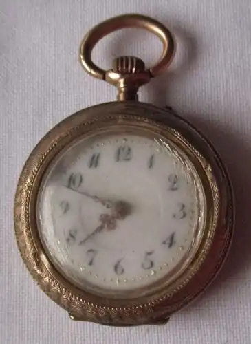 beau Art Nouveau Femmes Montre de poche Or vers 1910 (117663)