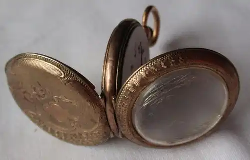 schöne Jugendstil Damen Taschenuhr Gold um 1910 (117663)