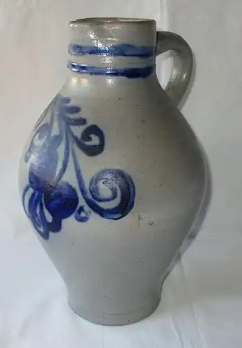 vieux pot en céramique de Birnkrug cruche de bleu crue de vin de 1850 (133646)