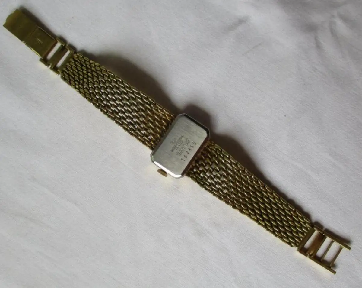 Damenarmbanduhr vergoldet GUB Glashütte Kaliber 09-20 DAU im Etui (125307) 4