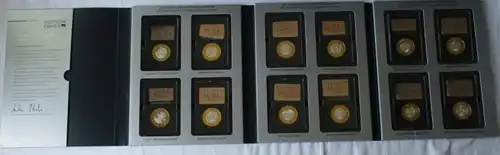 2 classettes 25 ans Unité allemande 24 médailles d'argent 24K or (130036)
