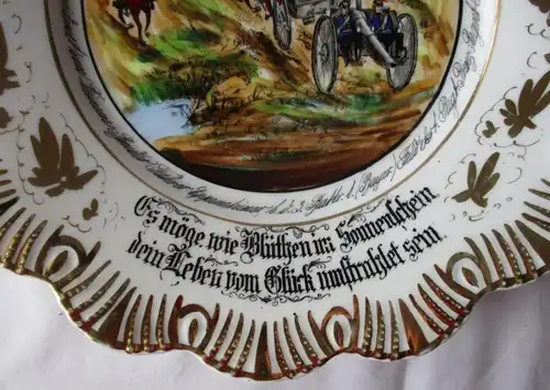 belle porcelaine reserviste plat de champ Artillerieregiment Munich 1910 [119434]