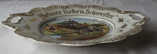 schöner Porzellan Reservistenteller Feld Artillerieregiment München 1910(119434)