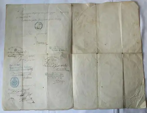 Passeport de voyage royal de Prusse pour l'étranger Rehnsdorf Töplitz 1850 (116033)