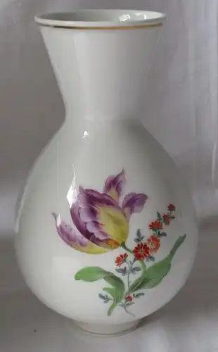 Original MEISSEN porcelaine vase fleur allemande Goldrand Tulipe H 20 cm (124952)