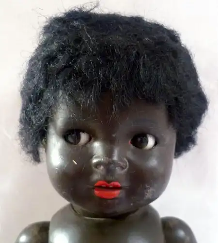 vieille poupée de masse K & W Roi et Wernicke noir foncé 46 cm [DI0114)
