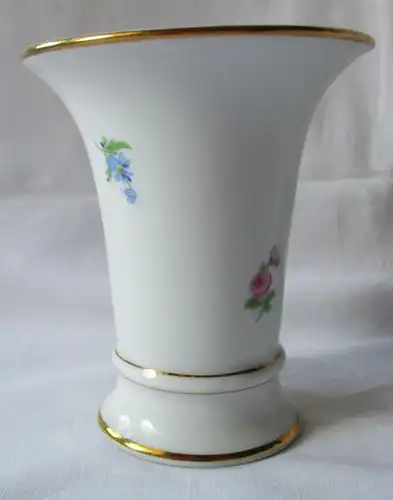 MEISSEN Prachtvolle VASE Blumenbukett & Gold, Höhe 9,5 cm 1. Wahl (109431)