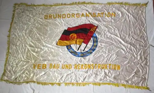 DDR drapeau rare DSF organisation de base VEB construction et reconstruction (102545)