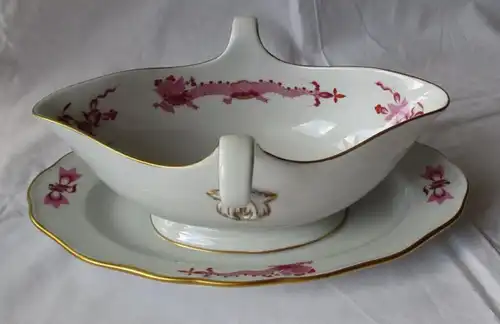 Sauciere de porcelaine Meissner, Dragon riche, pourpre, ombrage en or (114431)