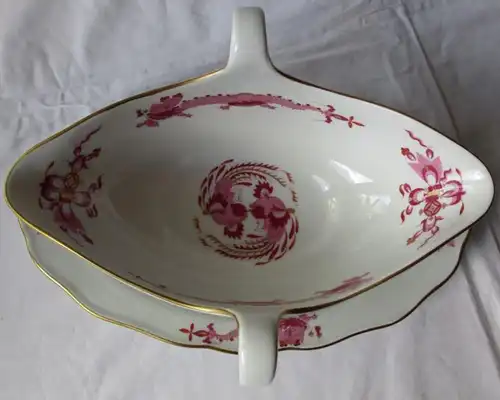 Sauciere de porcelaine Meissner, Dragon riche, pourpre, ombrage en or (114431)