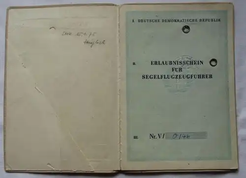 seltener Ausweis Erlaunisschein für Luftfahrtpersonal 1962-1979 (124767)