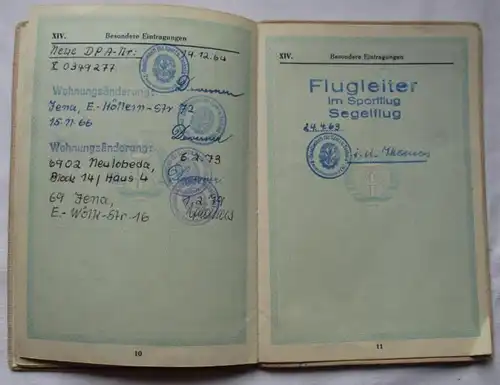 seltener Ausweis Erlaunisschein für Luftfahrtpersonal 1962-1979 (124767)