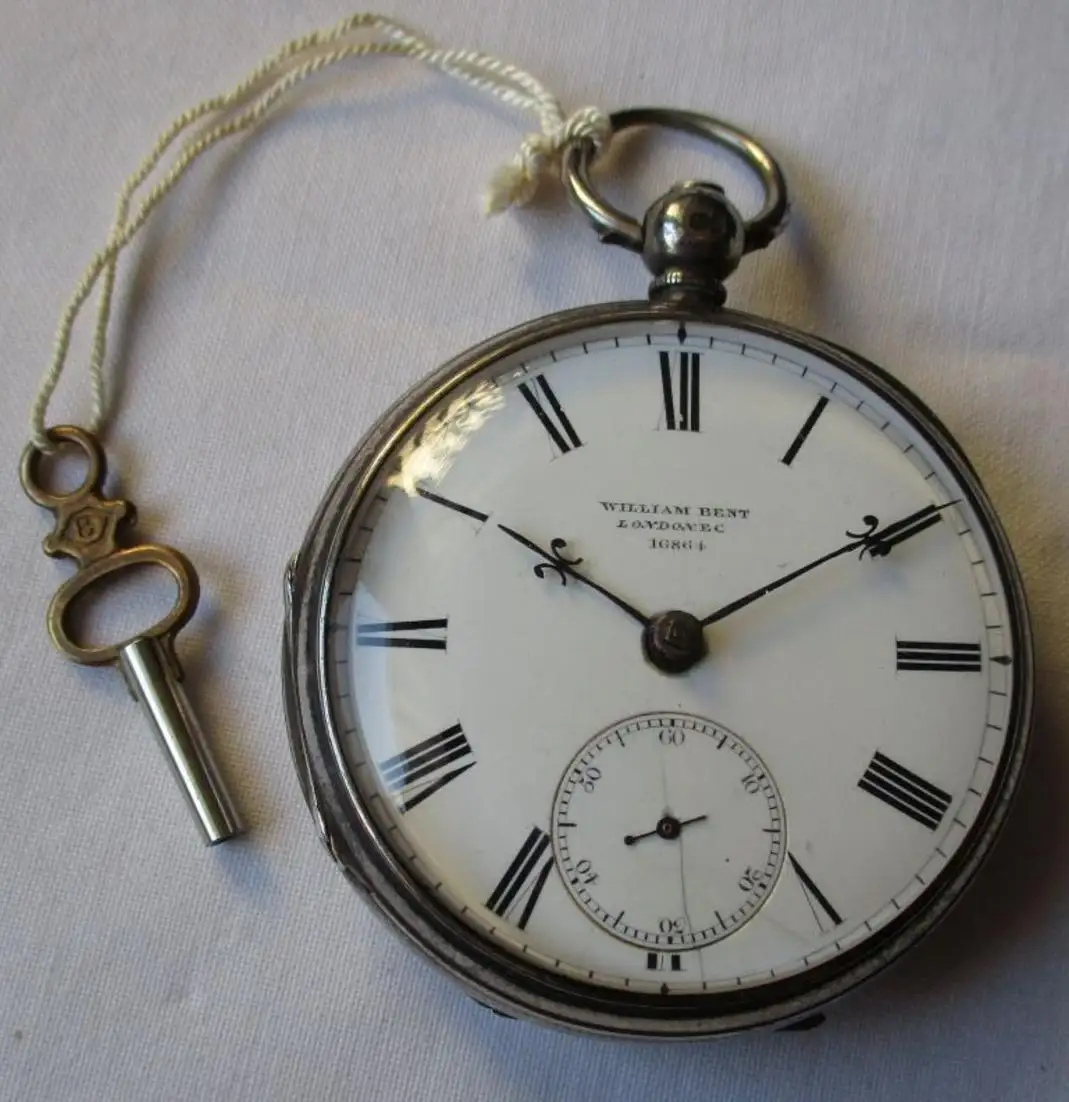 hochwertige Taschenuhr 925er Silber William Bent London EC vor 1900 (124221) 0