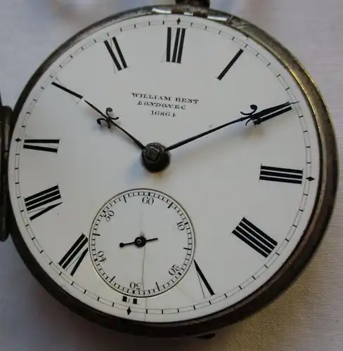 hochwertige Taschenuhr 925er Silber William Bent London EC vor 1900 (124221)