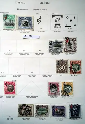 belle collection de timbres de haute qualité Liberia 1880 à 1923