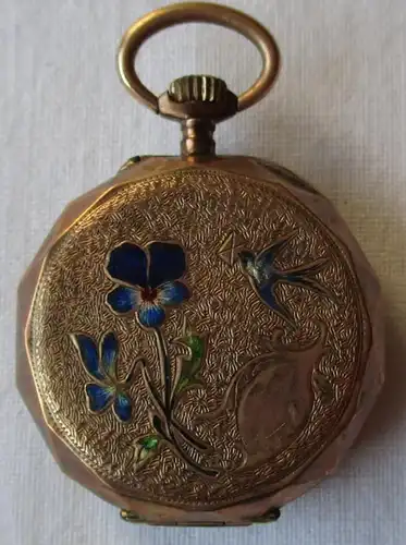 montre de poche femme en or avec décoration florale + bracelet (153397)