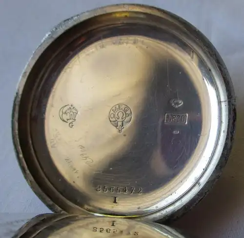elegante Lépine Herren Taschenuhr Omega 800er Silber um 1920 (124512)