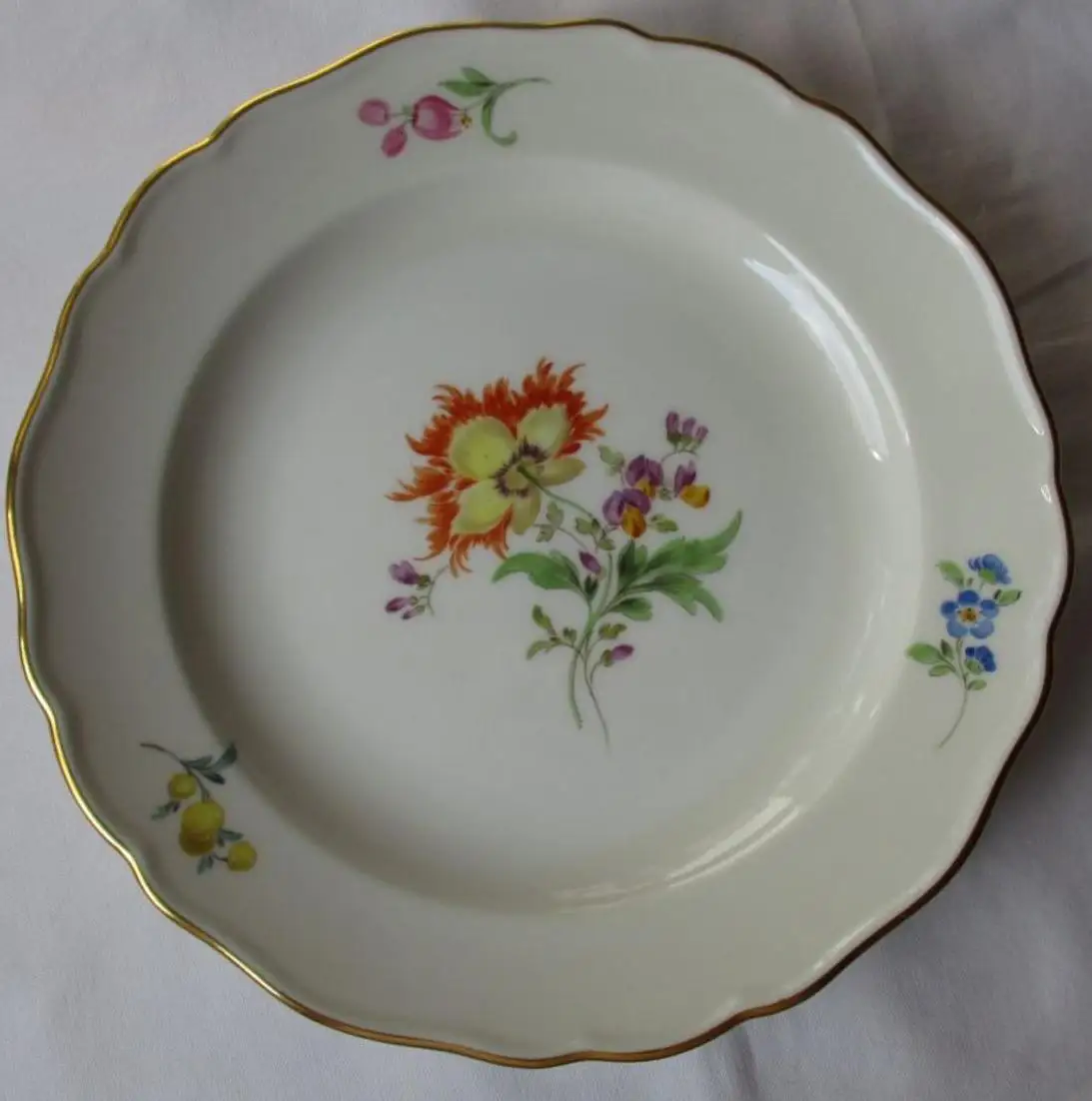 MEISSEN Porzellan Kaffeegedeck Kaffeeset deutsche Blume Goldrand 3 tlg. (124748) 1