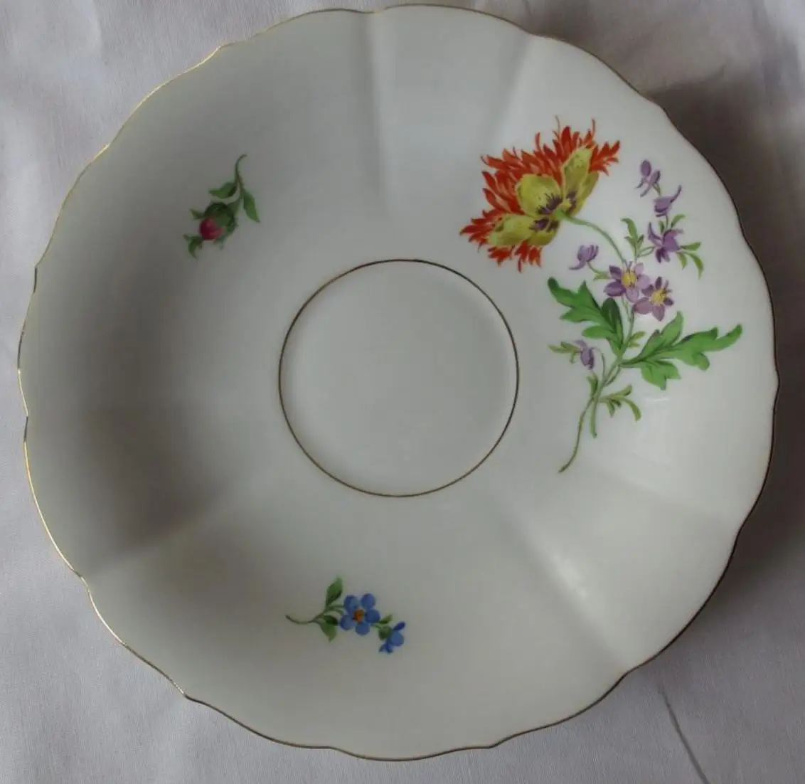 MEISSEN Porzellan Kaffeegedeck Kaffeeset deutsche Blume Goldrand 3 tlg. (124748) 4
