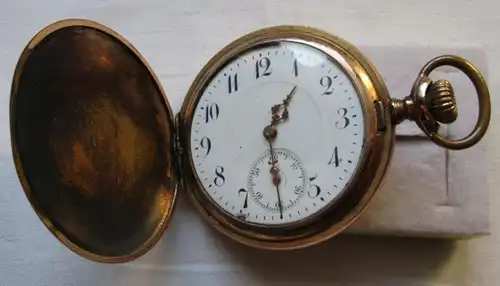 montre de poche élégante Savonette Geneva Watch Case Co. avec étui vers 1910 (129464)
