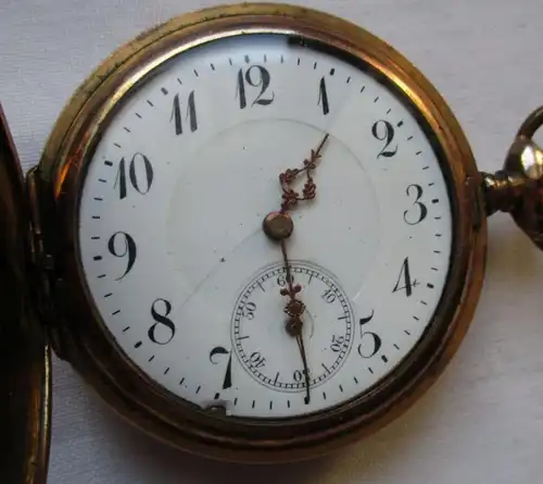 montre de poche élégante Savonette Geneva Watch Case Co. avec étui vers 1910 (129464)
