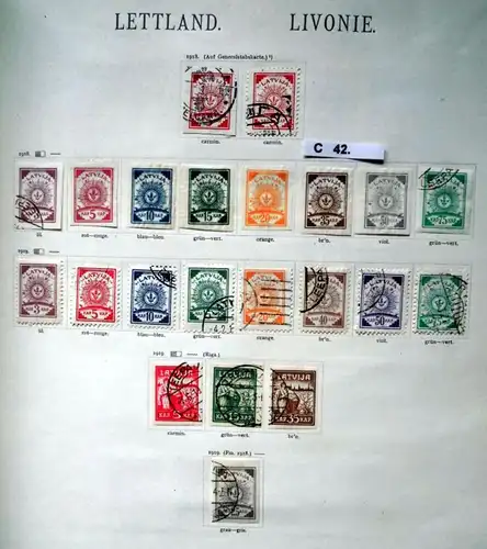 seltene umfanreiche Briefmarkensammlung Lettland 1918 bis 1934