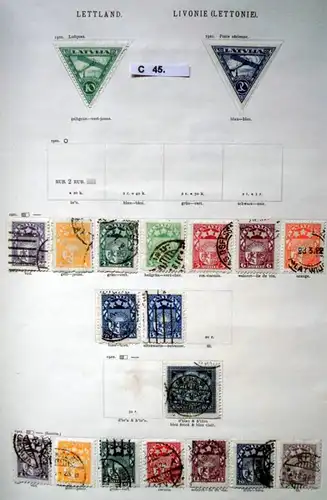 collection de timbres rares et riches Lettonie 1918-1934