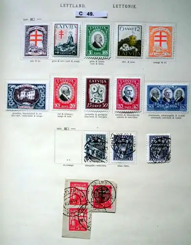 collection de timbres rares et riches Lettonie 1918-1934