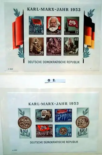 DDR Briefmarken 3 x Marx Block, 2 x Engels Block, 4 x Kosmos Block 1962 usw.