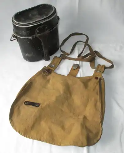 Kochgeschirr + Brotbeutel M31 Segeltuchstoff Wehrmacht bread bag 2.WK (105421)