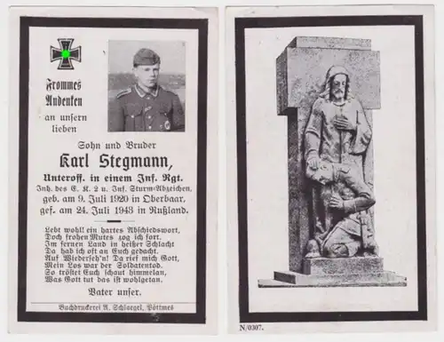 98301 Mort de WK Infanterie régiment insignes de tempête tombé en 1943 en Russie