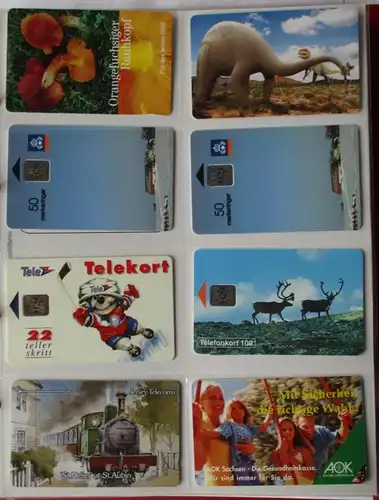 Collection de 194 cartes téléphoniques en partie originales soudant quelques-uns 